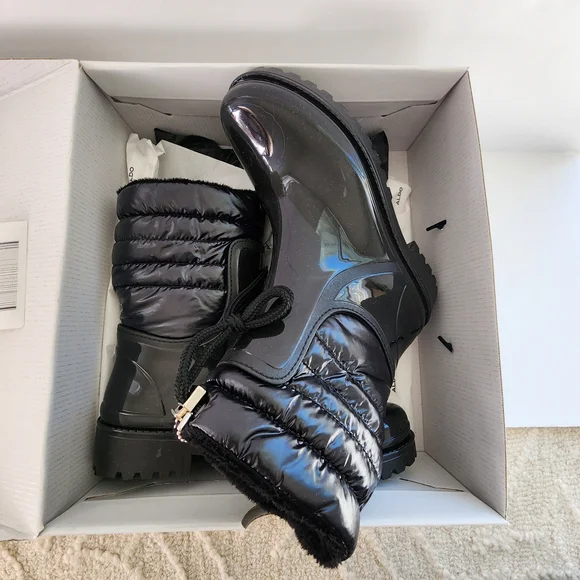 Aldo Glossy Warm‎ Black Winter Boots - Picture 6 of 6
